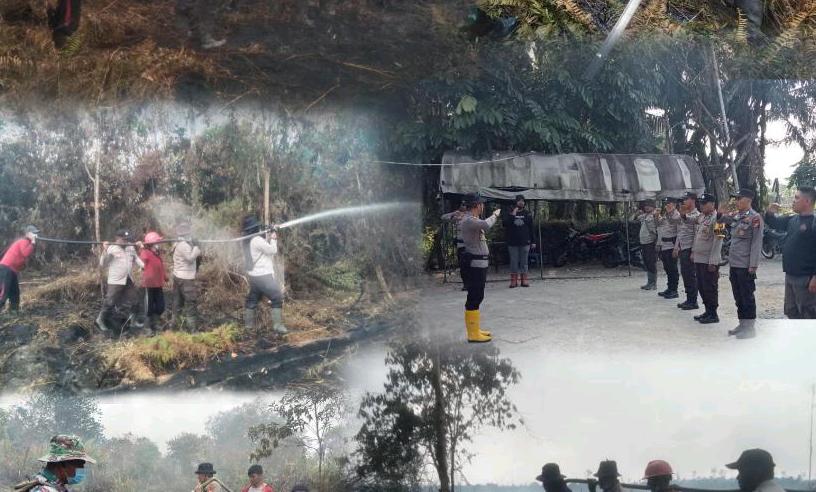 Polres Inhil dan MPA Pemadaman dan Pendinginan Karlahut