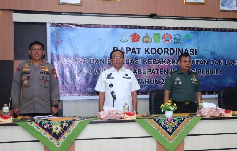 Kapolres Inhil Hadiri Rakor Anev Bencana Hutan dan Lahan