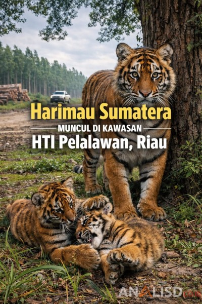 Harimau Sumatera Muncul di Kawasan HTI Pelalawan, Riau